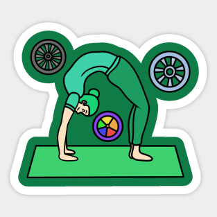 Yoga wheel pose Sticker